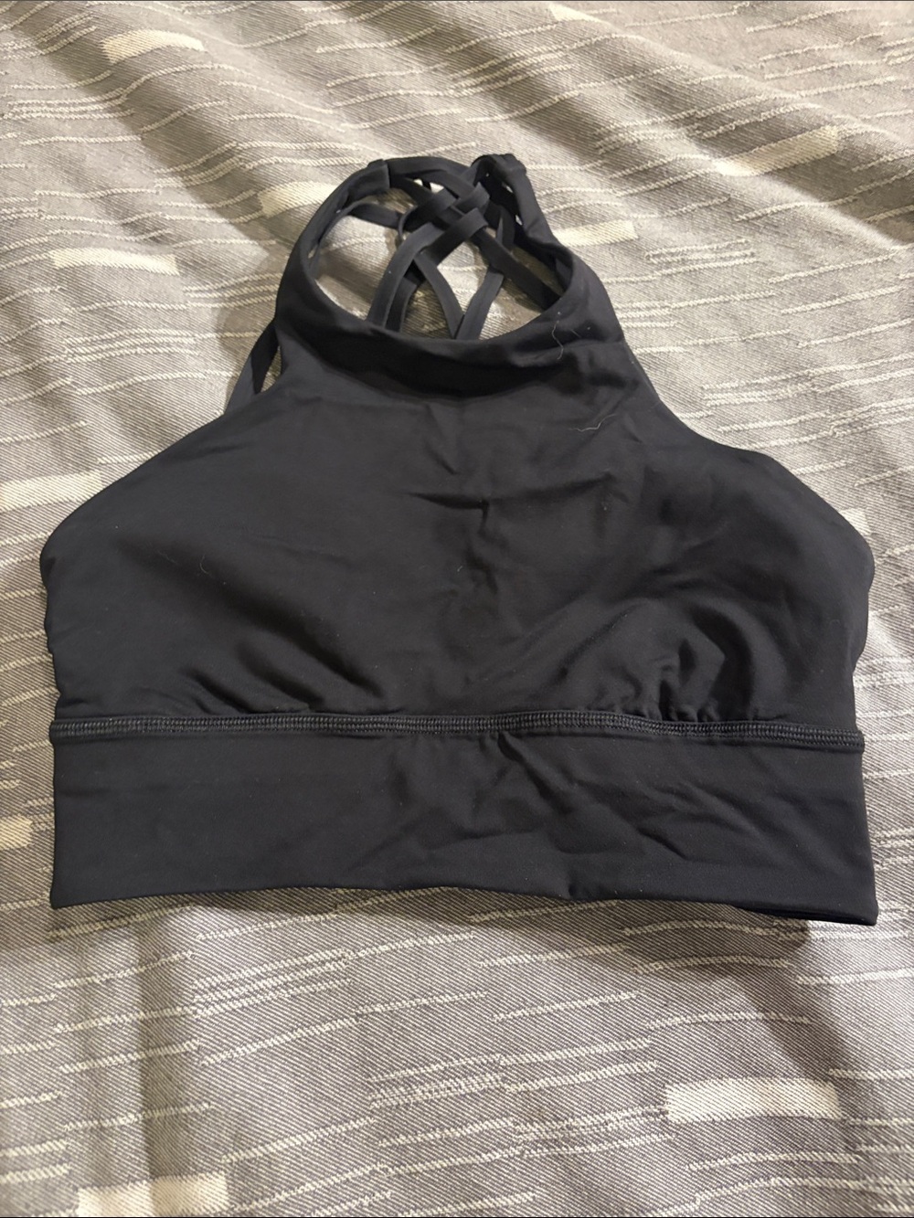 lululemon athletica Black High-Neck Strappy Sports Bra